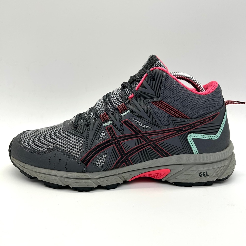 ASICS Gel-Venture 8 MT Shoes Womens 9 Grey Pink Trail Running Hiking Sneakers